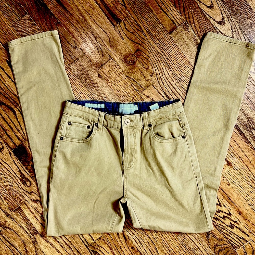 Lucky Brand Authentic Skinny Stretch Tan Adjustable Waist Pants | Size 16